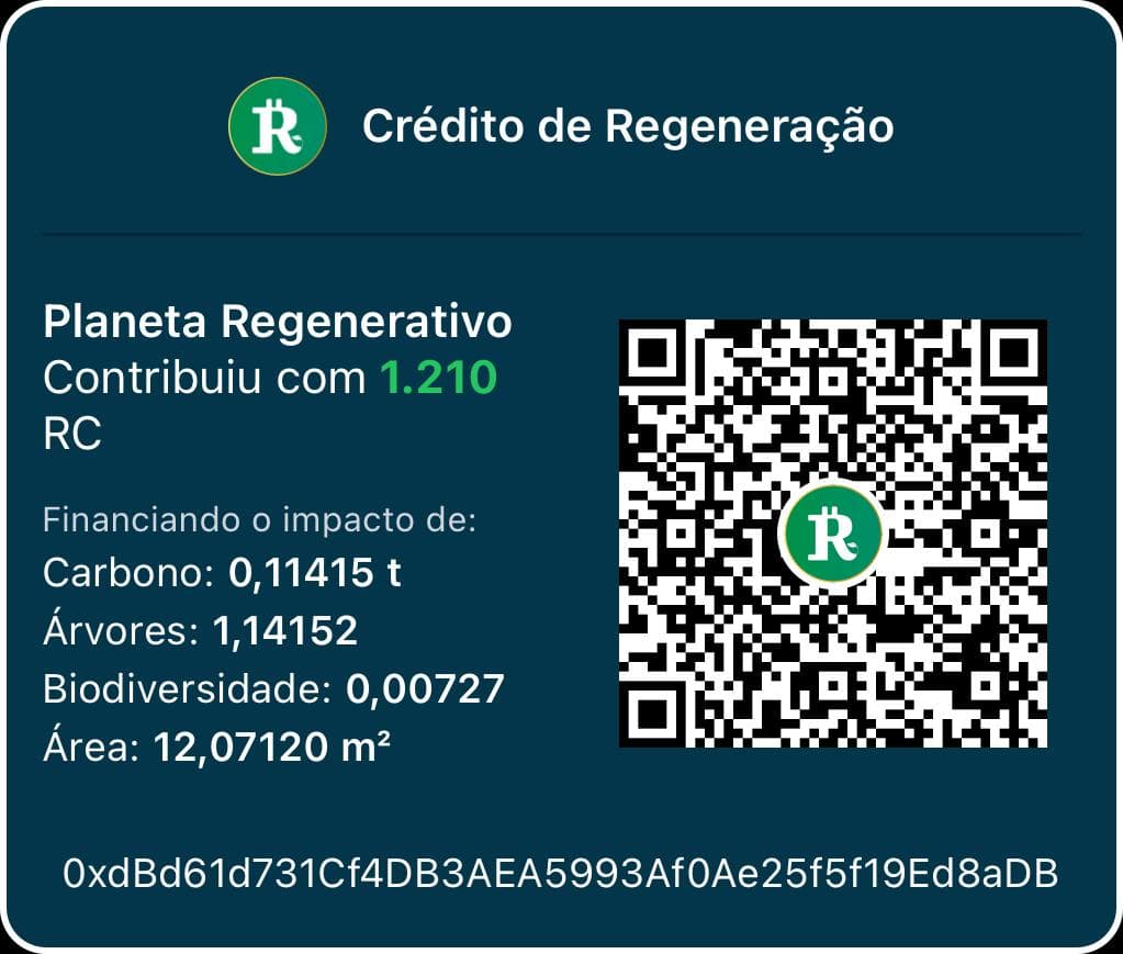 Regenerative Planet certificate as a supporter project of the Regeneration Credit