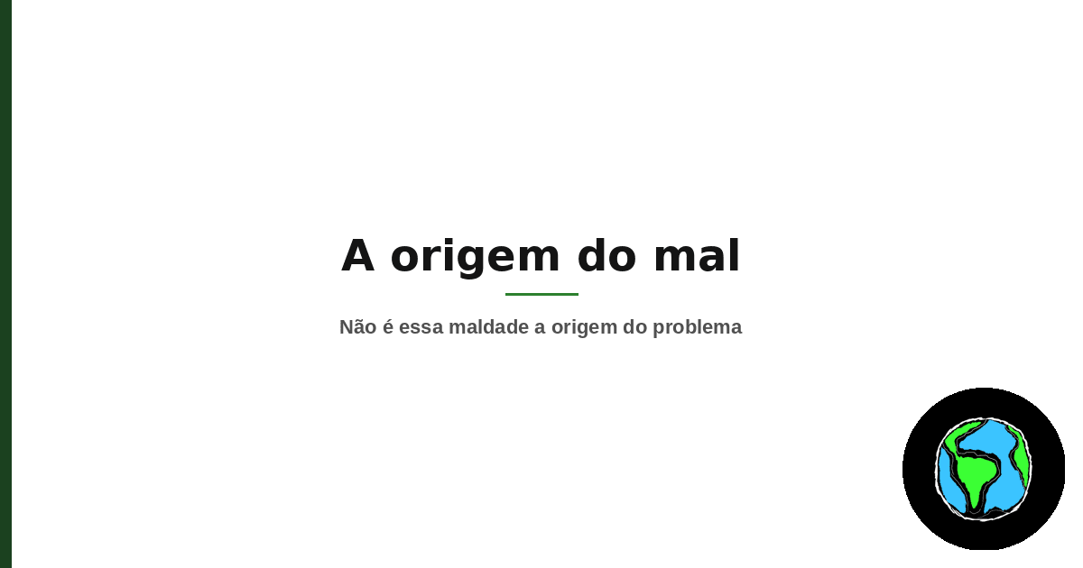 Capa do artigo A origem do mal