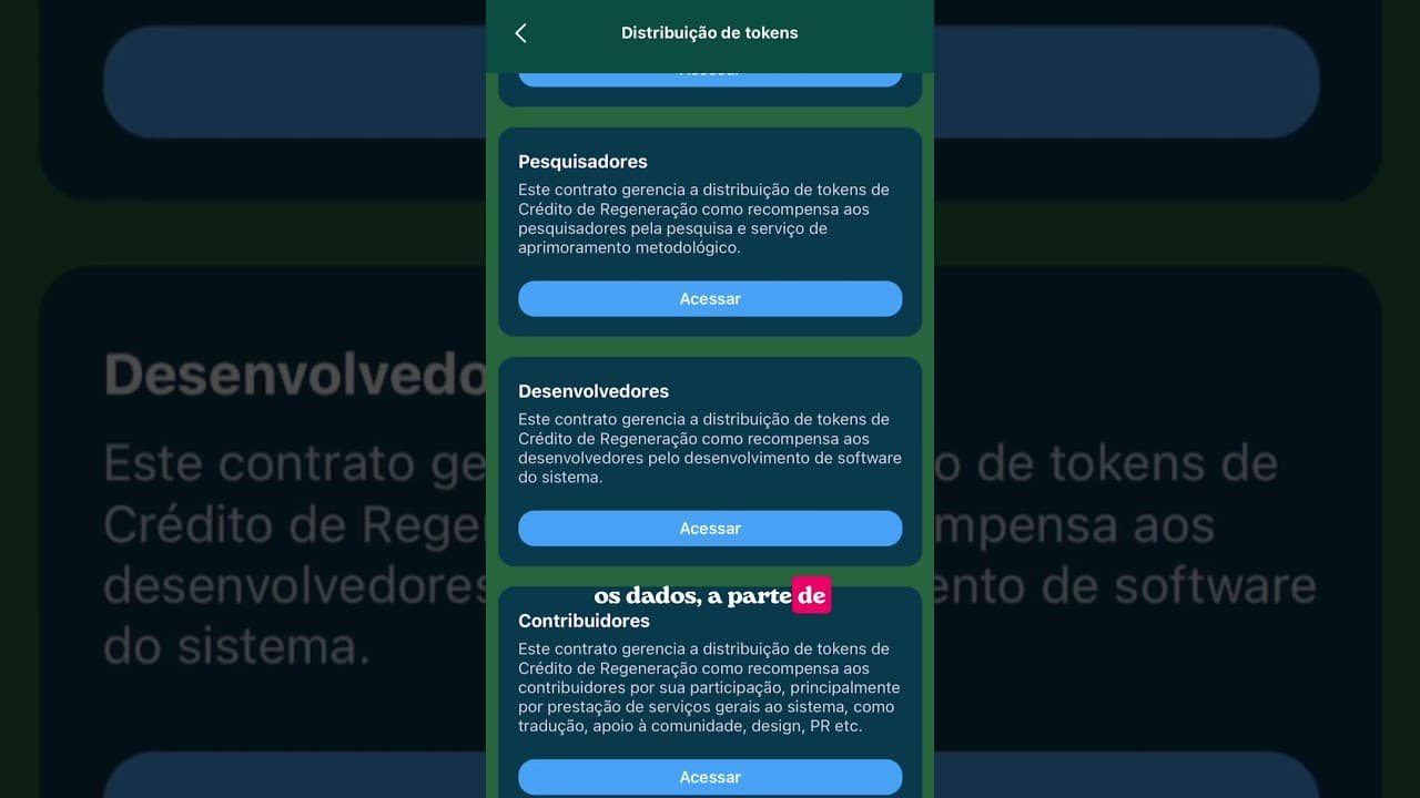 Comprando ou recebendo os tokens